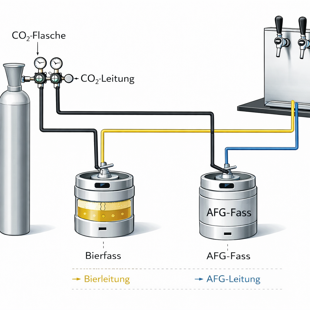 Getränkekreislauf, Zapfanlage, co2 Leitung 